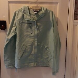 Columbia light blue hooded jacket large